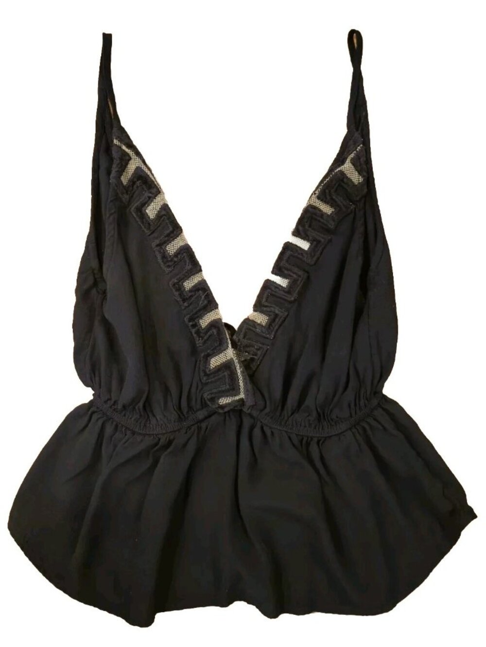 Free People XS Surplice Neckline Black Spaghetti Strap V Back